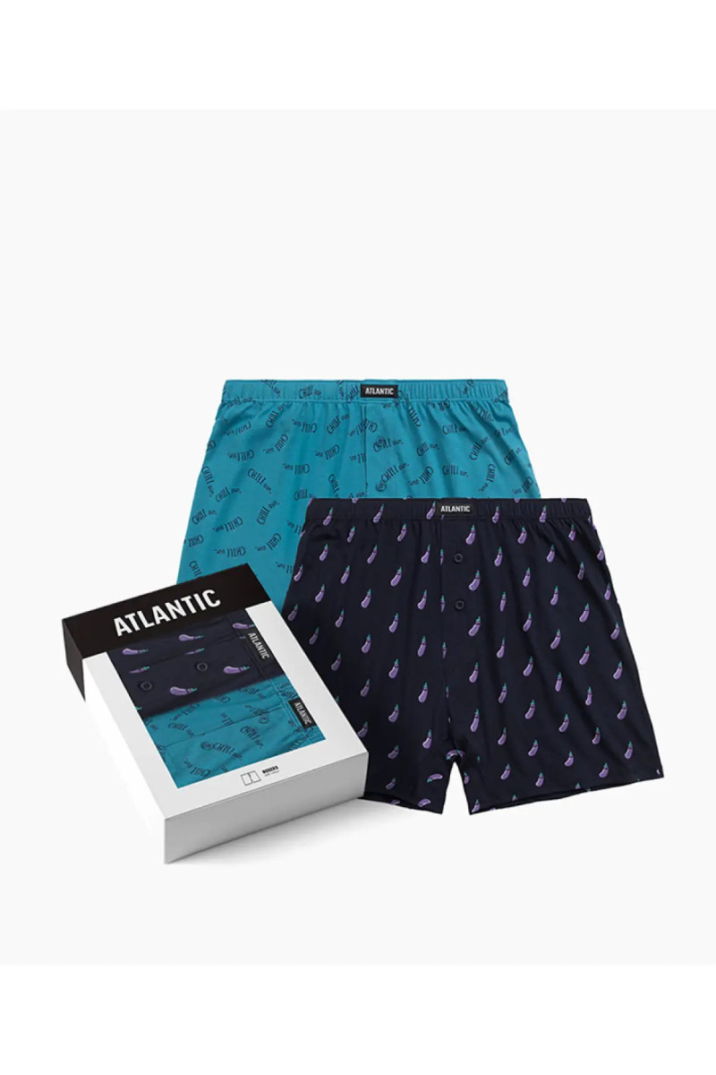 Труси чоловічі боксери ATLANTIC бавовна. Набір 2шт. 2MBH-002 т.синій/зелений - LeConfort