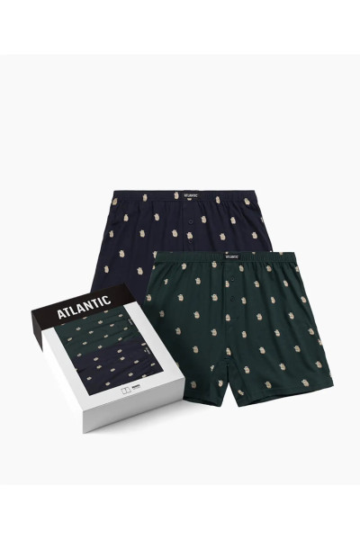 Труси чоловічі боксери ATLANTIC бавовна. Набір 2шт. 2MBH-003 т.синій/смарагдовий