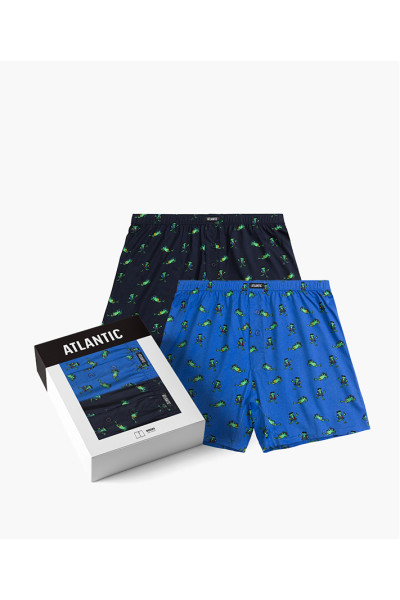 Труси чоловічі боксери ATLANTIC бавовна. Набір 2шт. 2MBH-006 т.синій/т.блакитний