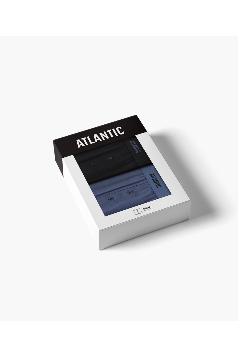 Труси чоловічі боксери ATLANTIC бавовна. Набір 2шт. 2MBX-025 чорний/денім - LeConfort