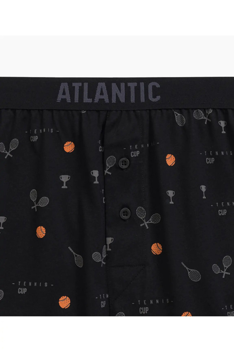 Трусы мужские боксеры ATLANTIC хлопок. Набор 2шт. 2MBX-052 черный/голубой - LeConfort