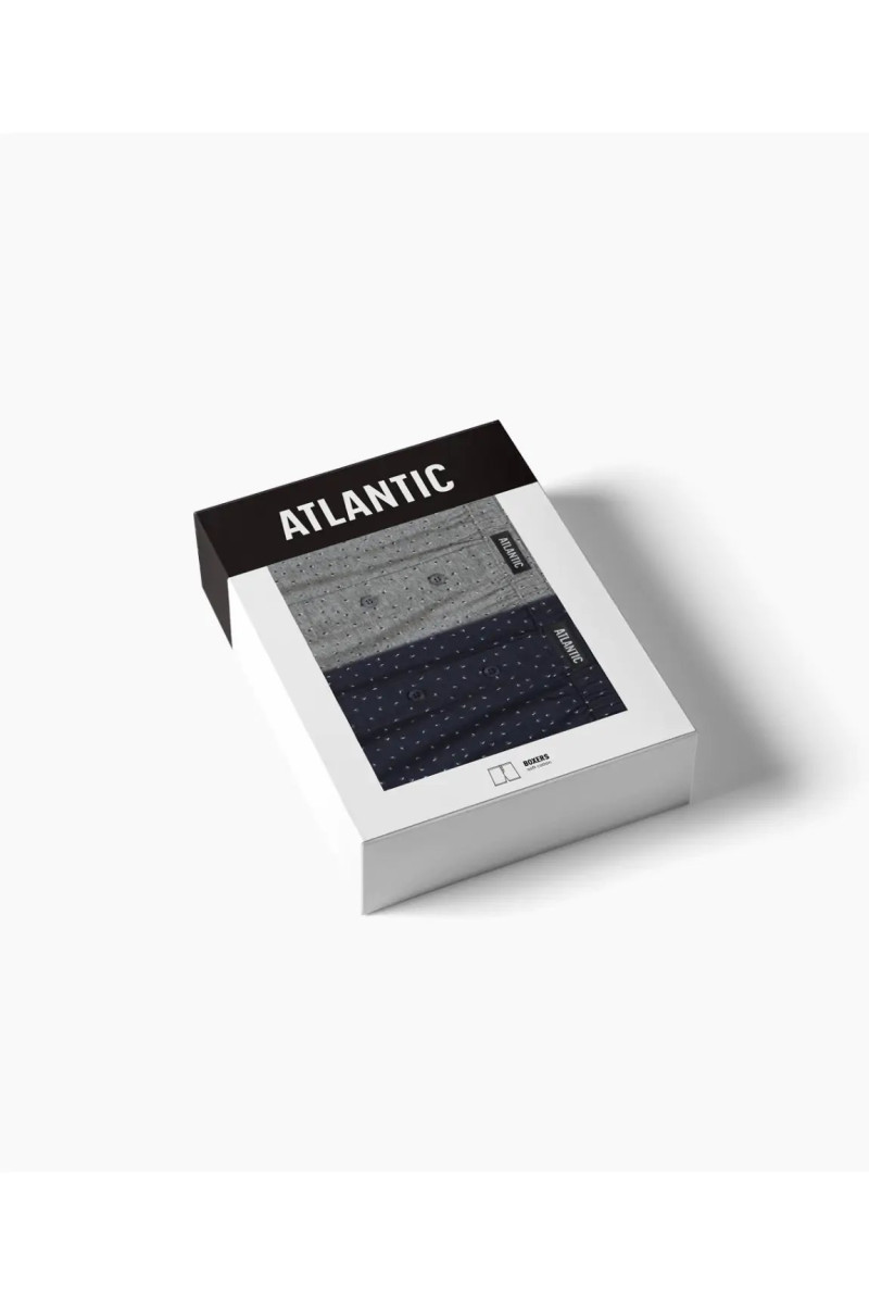 Труси чоловічі боксери ATLANTIC бавовна. Набір 2шт. 2MBX-061 т.синій/сірий меланж - LeConfort