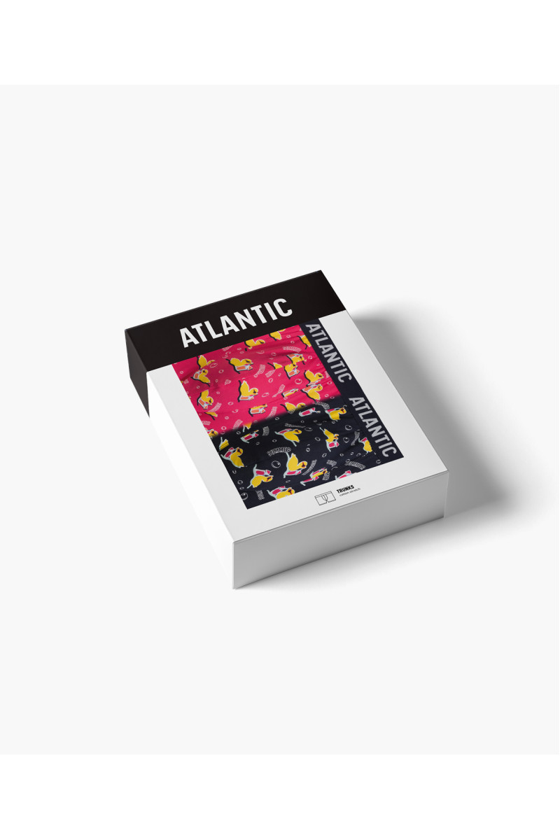 Труси чоловічі шорти ATLANTIC бавовна. Набір 2шт. 2MHH-007 т.синій/рожевий - LeConfort