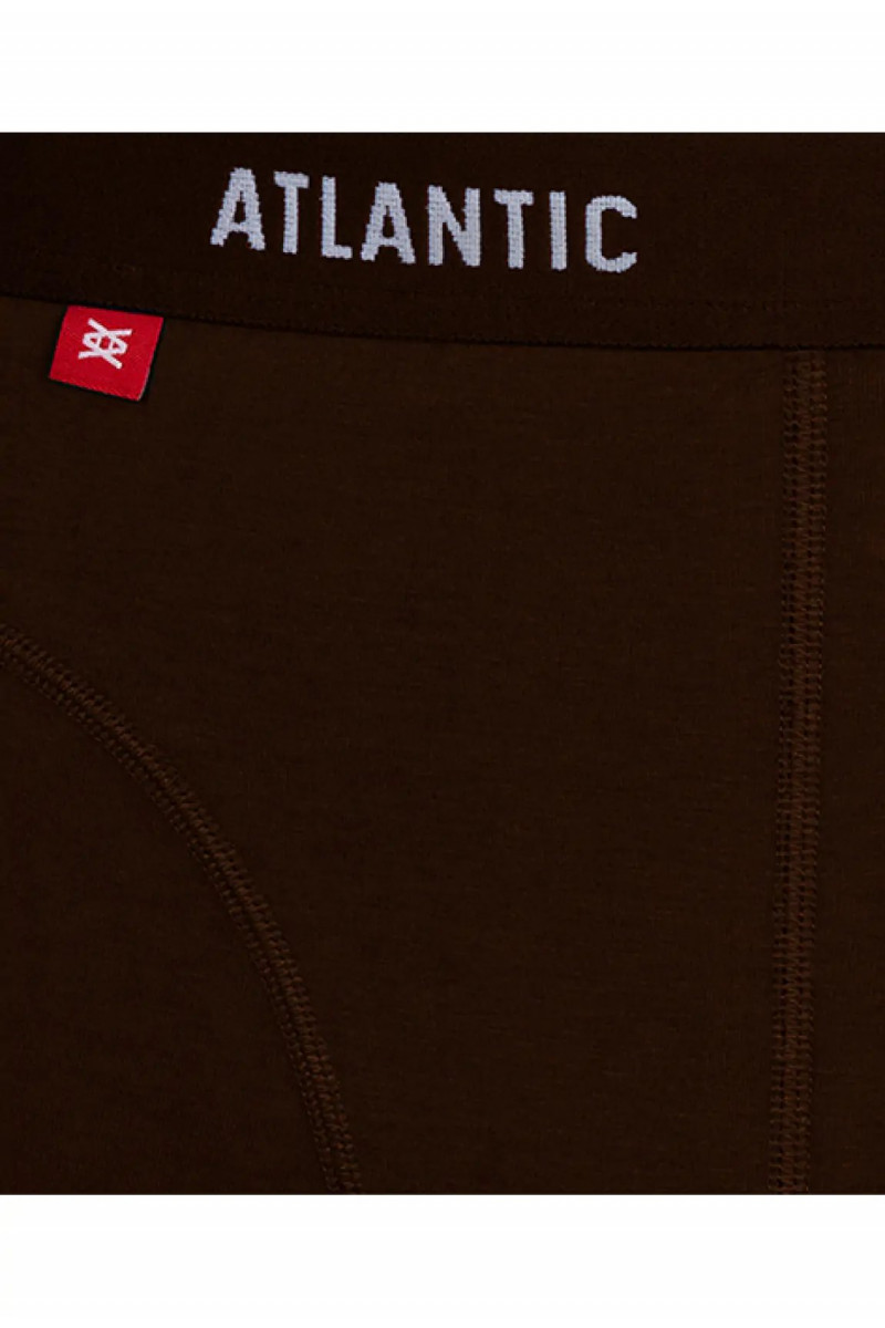 Трусы мужские шорты ATLANTIC хлопок. Набор 3шт. 3MH-047/02 черный/шоколадный/т.голубой - LeConfort