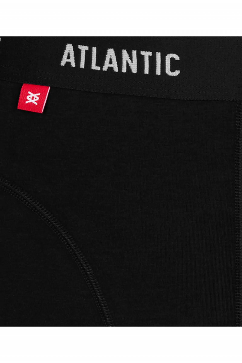 Трусы мужские шорты ATLANTIC хлопок. Набор 3шт. 3MH-047/02 черный/шоколадный/т.голубой - LeConfort