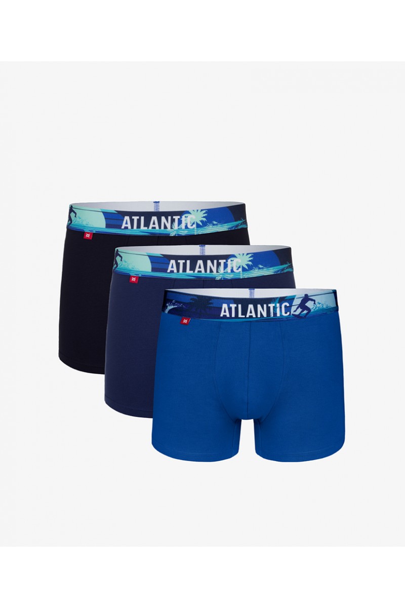 Трусы мужские шорты ATLANTIC хлопок. Набор 3шт. 3MH-164  GRA/NIEC/NIE - LeConfort