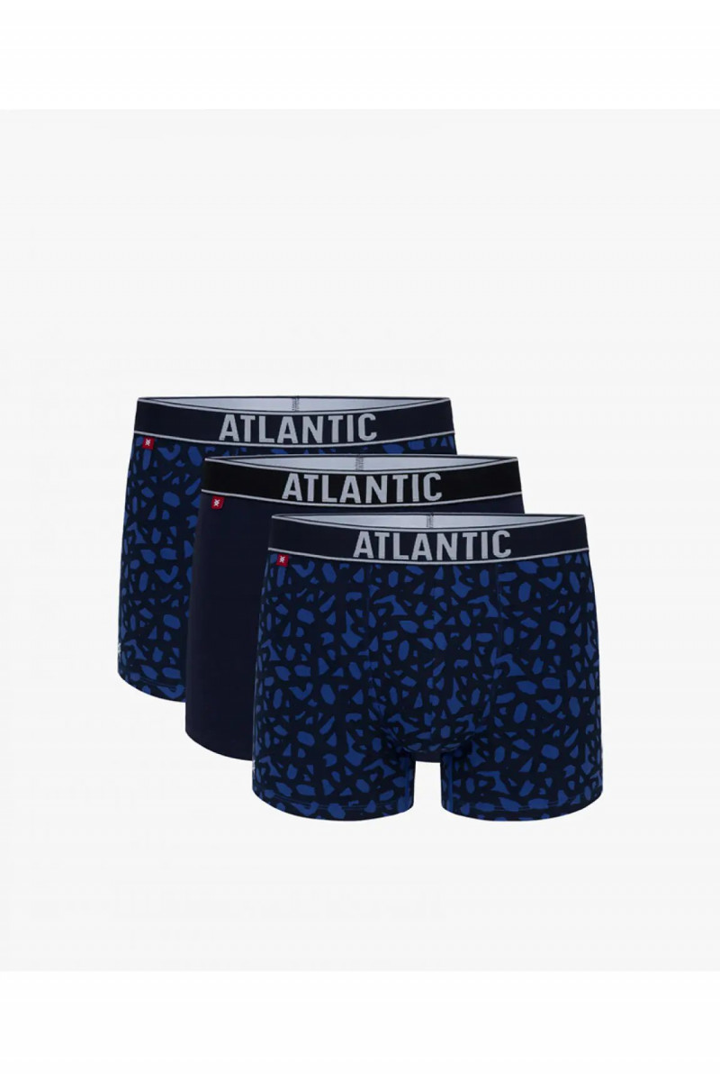 Труси чоловічі шорти ATLANTIC бавовна. Набір 3шт. 3MH-173 блакитний/т.синій/блакитний - LeConfort
