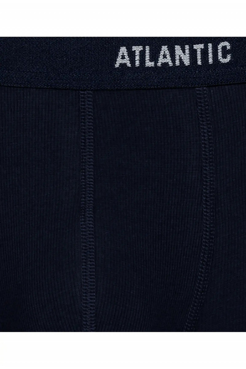 Трусы мужские шорты ATLANTIC хлопок RIB. Набор 3шт. 3MH-179 т.голубой/т.синий/кобальтовый синий - LeConfort