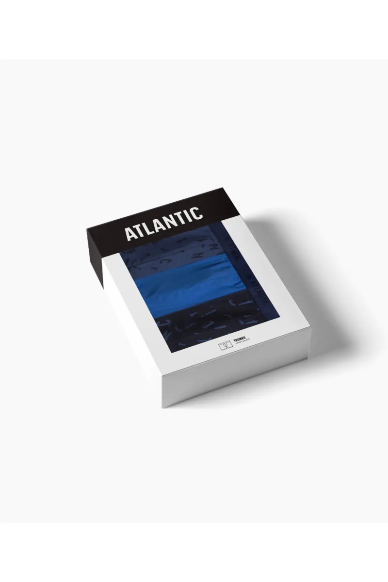 Труси чоловічі шорти ATLANTIC бавовна. Набір 3шт. 3MH-182 синій/т.синій/т.блакитний - LeConfort