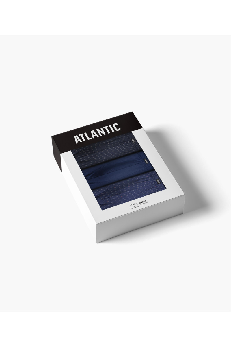Труси чоловічі шорти ATLANTIC бавовна. Набір 3шт. 3MH-206 т.синій/блакитний/т.блакитний - LeConfort