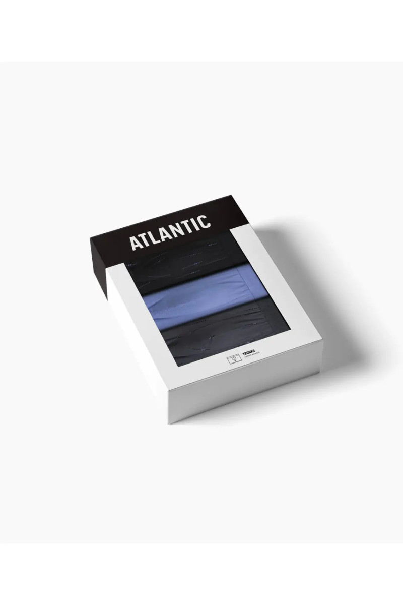 Труси чоловічі шорти ATLANTIC бавовна. Набір 3шт. 3MH-210 чорний/св.денім/графітовий - LeConfort