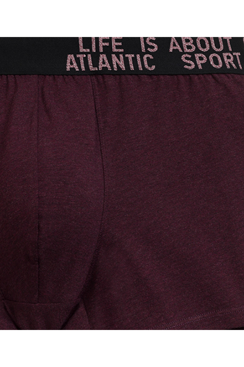 Труси чоловічі шорти ATLANTIC бавовна. Набір 3шт. 3MH-226  зелений меланж/винний меланж/блакитний меланж - LeConfort