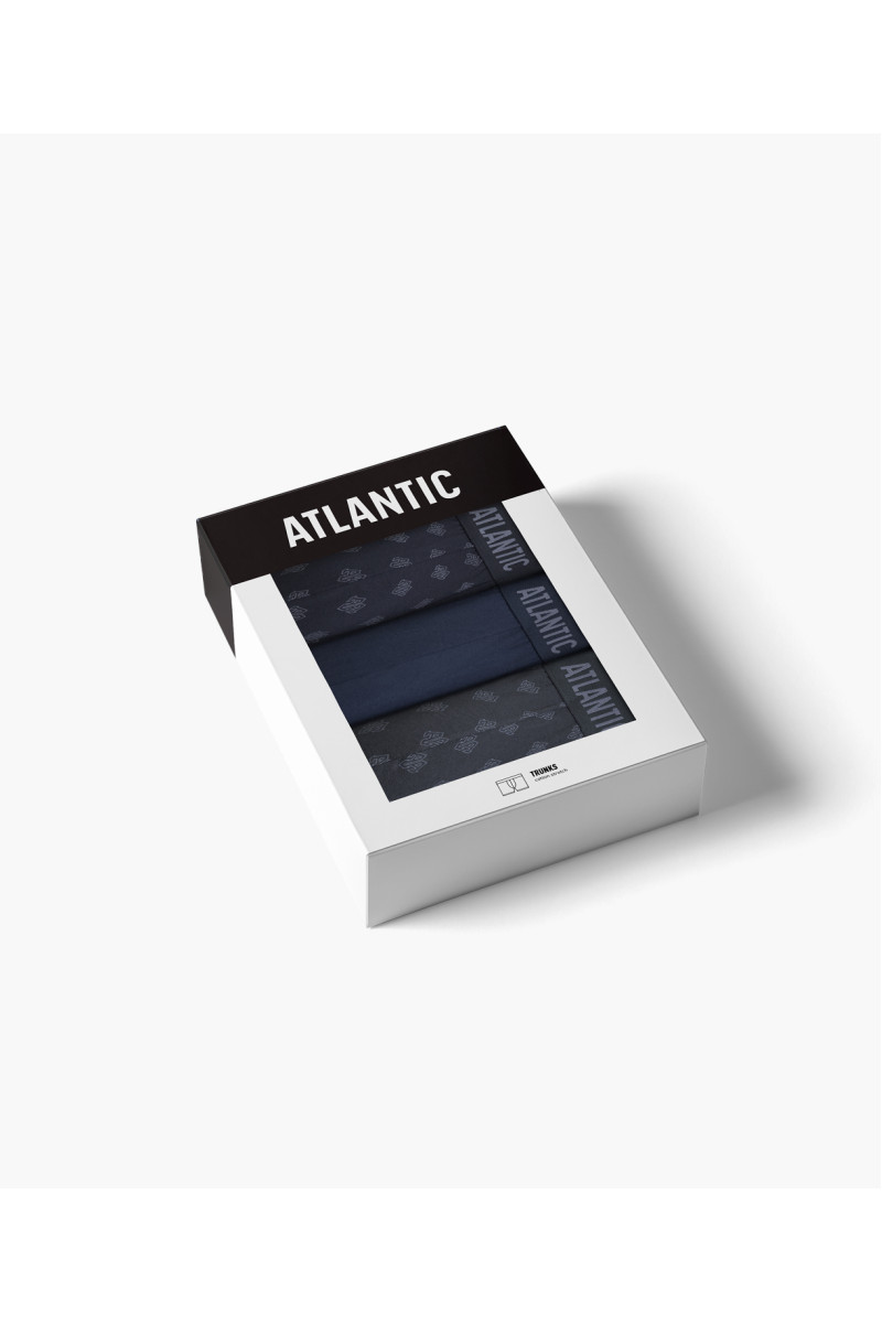 Труси чоловічі шорти ATLANTIC бавовна. Набір 3шт. 3MH-239 графітовий/чорний/індиго - LeConfort