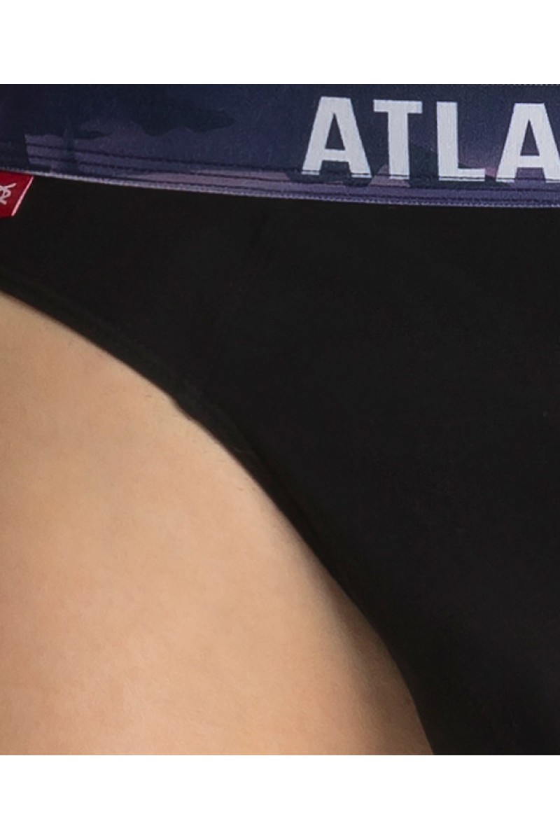 Трусы мужские спорт ATLANTIC хлопок. Набор 3шт. 3MP-139 черный/графитовый/фиолетовый. - LeConfort