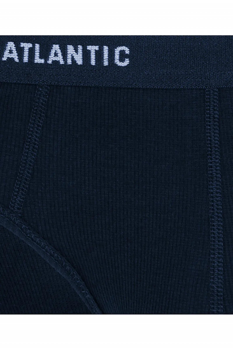 Трусы мужские спорт ATLANTIC хлопок RIB. Набор 3шт. 3MP-157 т.голубой/т.синий/кобальтовый синий - LeConfort
