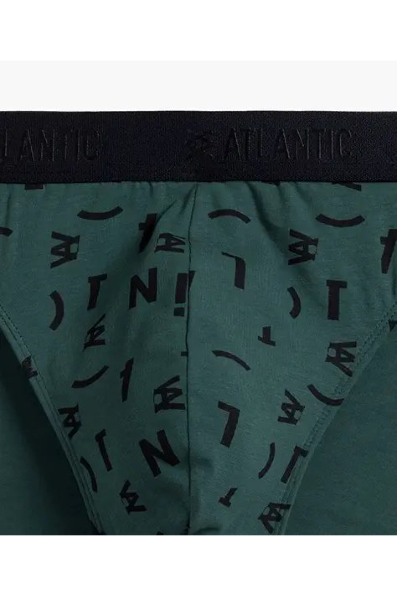 Трусы мужские спорт ATLANTIC хлопок. Набор 3шт. 3MP-161 зеленый/черный/графитовый - LeConfort