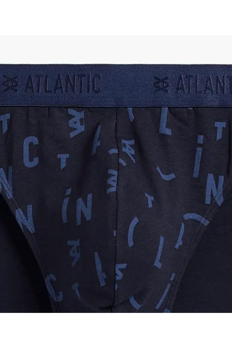 Трусы мужские спорт ATLANTIC хлопок. Набор 3шт. 3MP-161 т.голубой/голубой/синий - LeConfort