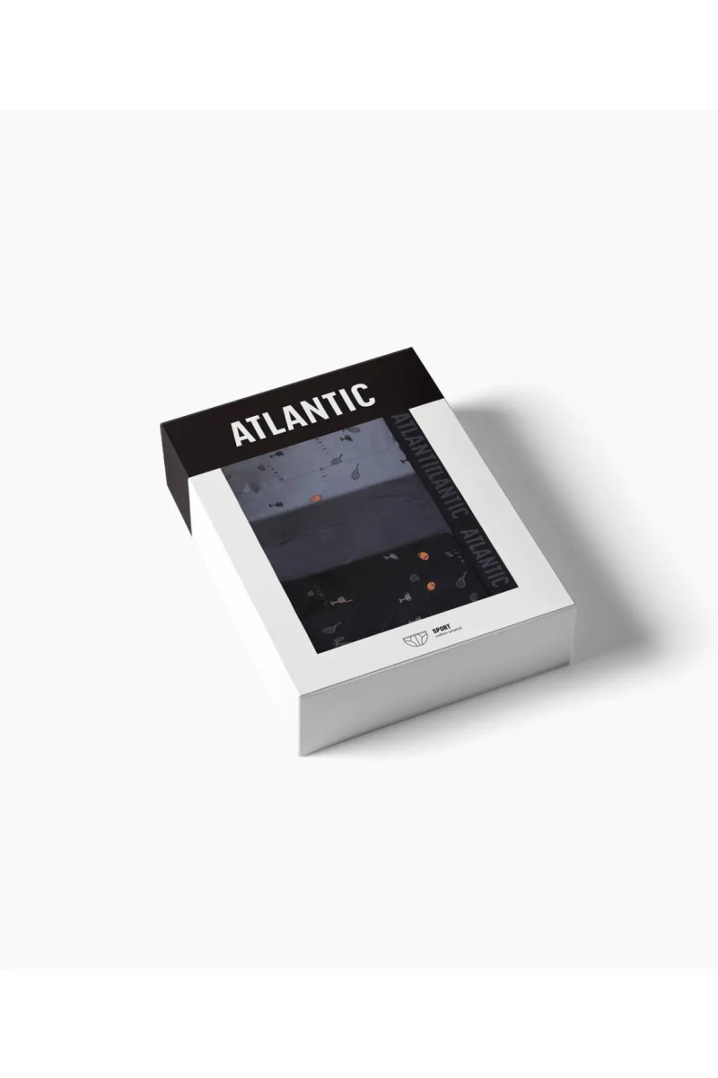 Трусы мужские спорт ATLANTIC хлопок. Набор 3шт. 3MP-171 голубой/графитовый/черный - LeConfort