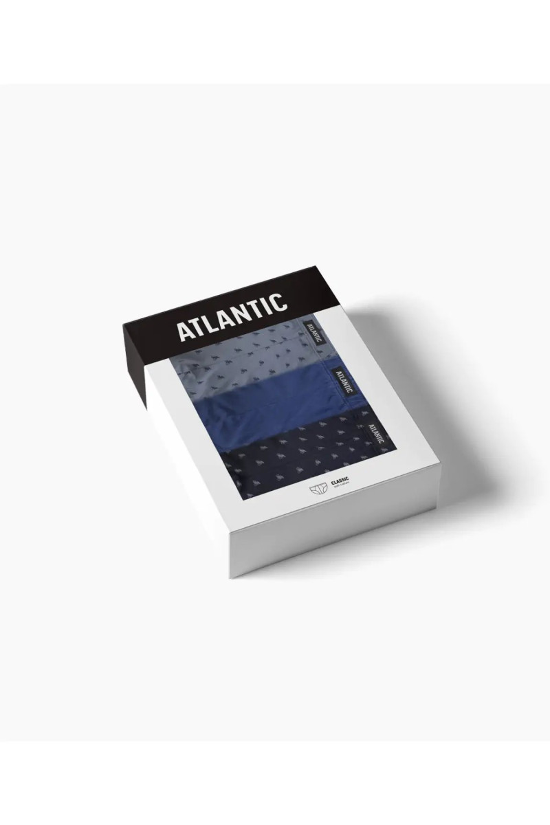 Трусы мужские классика ATLANTIC хлопок. Набор 3шт. 3MP-180 т.синий/голубой/серый - LeConfort