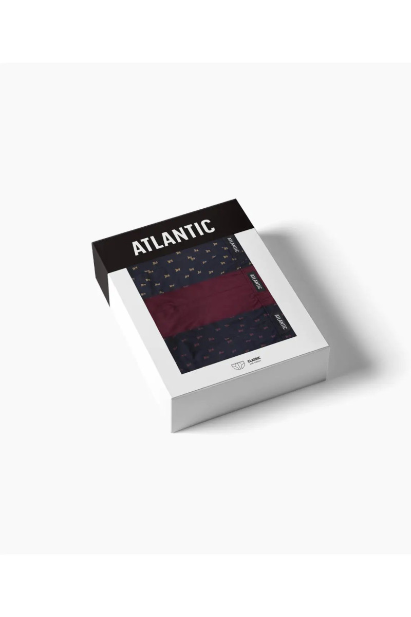 Трусы мужские классика ATLANTIC хлопок. Набор 3шт. 3MP-183 т.синий/винный/т.синий - LeConfort