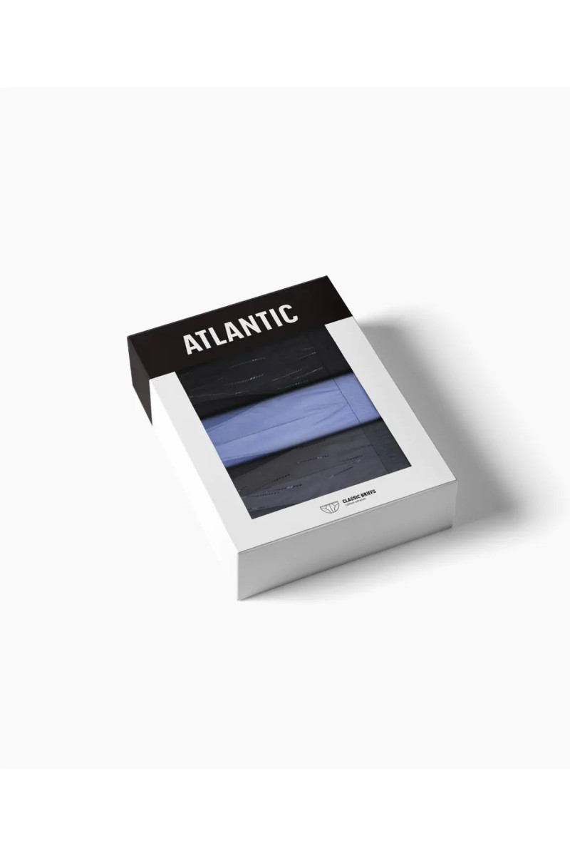 Труси чоловічі спорт ATLANTIC бавовна. Набір 3шт. 3MP-193 чорний/св.денім/графітовий - LeConfort