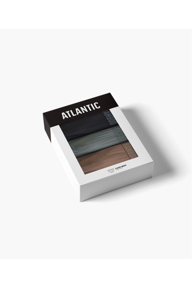 Труси чоловічі спорт ATLANTIC бамбук. Набір 3шт. 3MP-199 чорний/хакі/бежевий - LeConfort