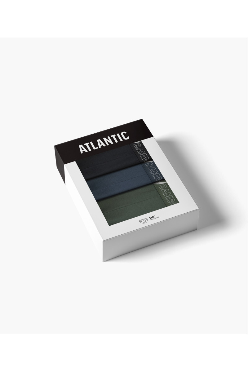 Труси чоловічі спорт ATLANTIC бамбук. Набір 3шт. 3MP-213 зелений/т.синій/чорний - LeConfort