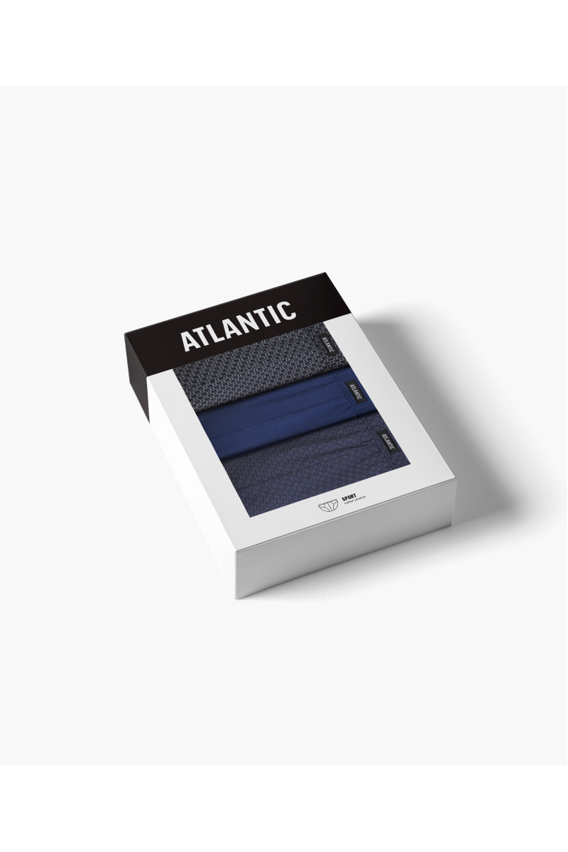 Трусы мужские классика ATLANTIC хлопок. Набор 3шт. 3MP-214 т.синий/т.голубой/деним - LeConfort