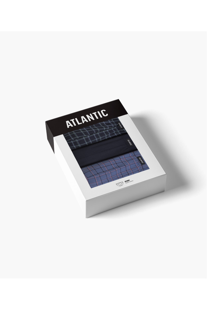 Труси чоловічі класика ATLANTIC бавовна. Набір 3шт. 3MP-216 т.синій/т.синій/денім - LeConfort