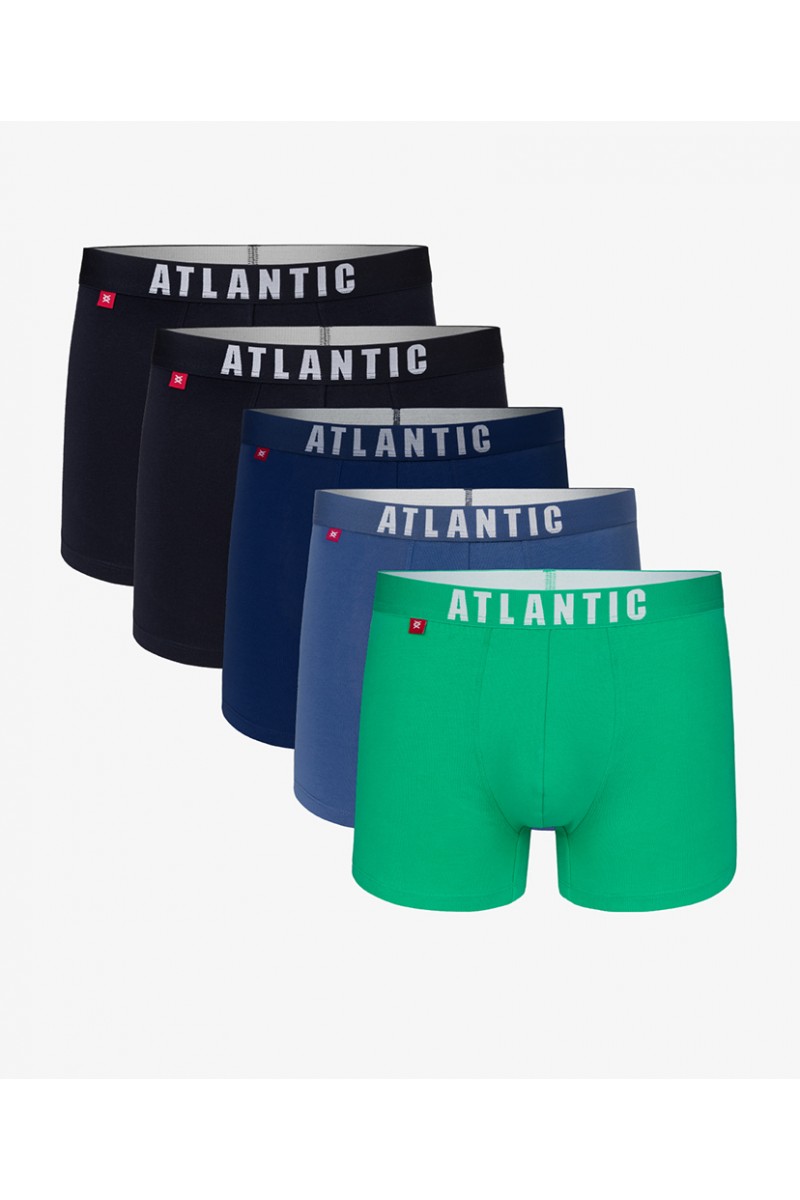 Трусы мужские шорты ATLANTIC хлопок 5SMH-004. Набор 5шт. GRA/DENJ/ZIE/GRA/NIEC - LeConfort