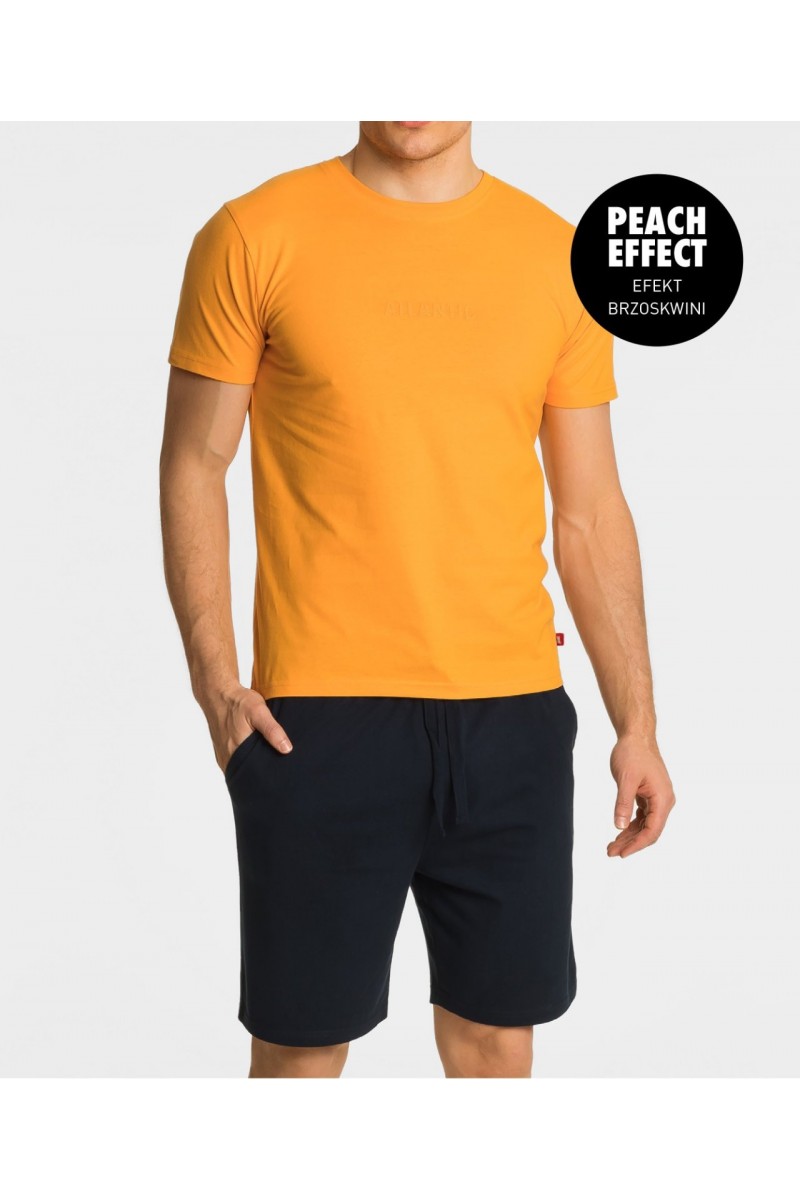 Піжама чоловіча бавовна (футболка з коротким рукавом + шорти) ATLANTIC NMP-364 помаранчевий - LeConfort
