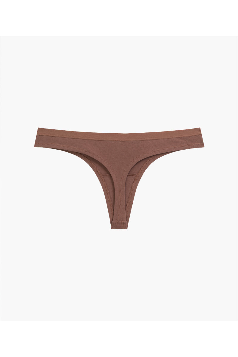 Труси жіночі стрінги ATLANTIC бавовна. Набір 3шт. 3CLP-017 св.персиковий/коричневий/шоколадний - LeConfort