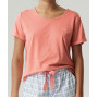 Піжама жіноча/домашній комплект (футболка + шорти) бавовна/модал ATLANTIC NLP-497 кораловий/блакитний - LeConfort