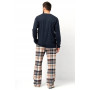 Піжама чоловіча/теплий домашній комплект (кофта з довгим рукавом + штани) фланель KEY MNS-444 B25 - LeConfort