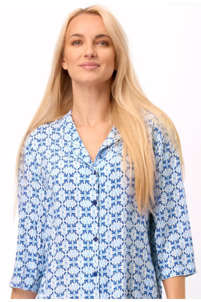 Нічна сорочка на гудзиках/домашнє плаття (віскоза) KEY LND-721 A25 2XL-3XL